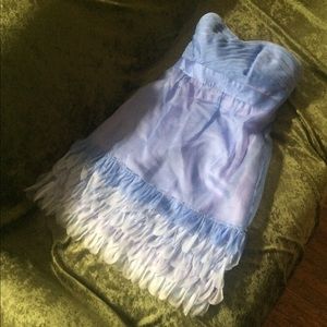 Silk party dress strapless